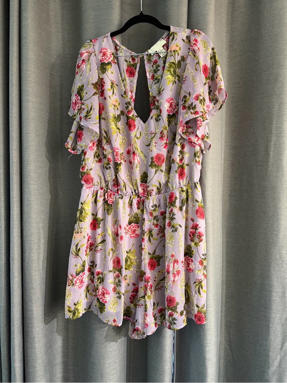 Forever 21 Floral Short jumpsuit with Pink & Green Bloom